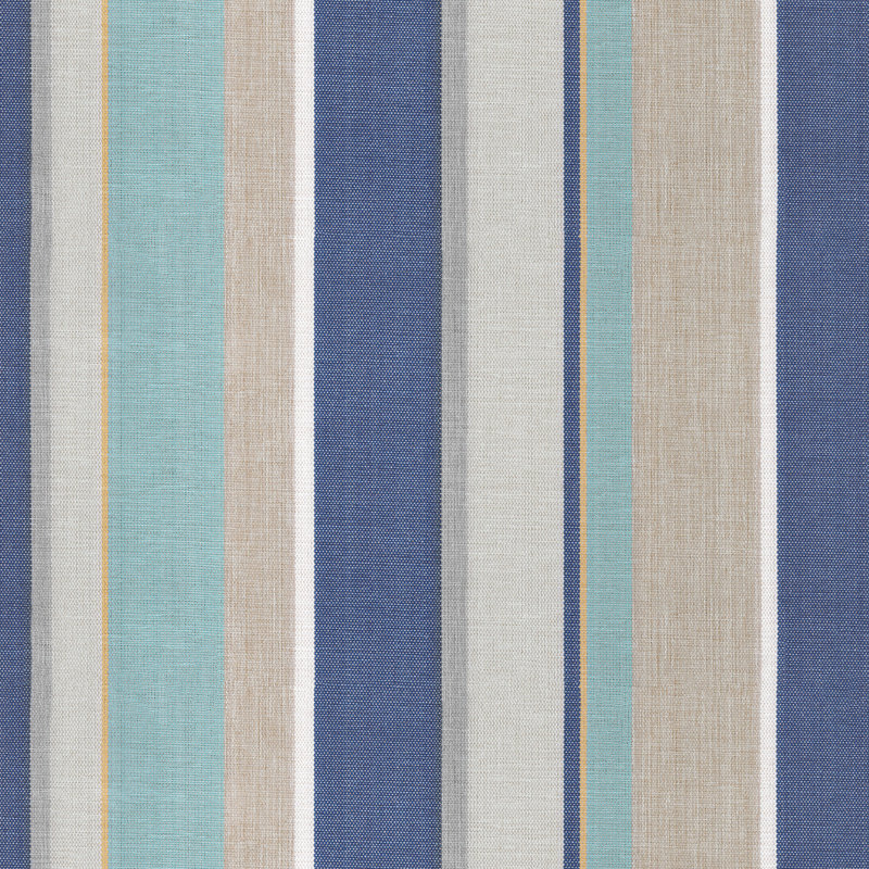 Outdoor Rounded Dining Seat Cushion, Harbor Blue Stripe