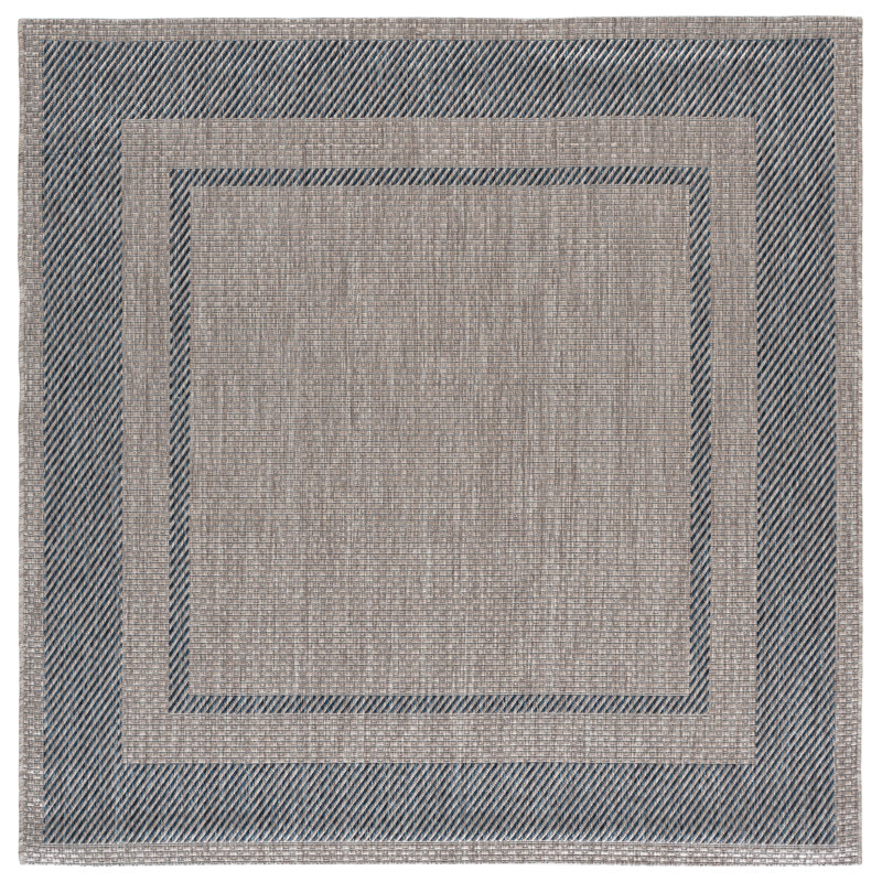 Courtyard Power Loom Performance No Pattern Indoor Rug, 6'-7" x 6'-7" Square