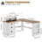 L-shaped Computer Desk With Storage Drawers And Bookshelf, Home Office Workstation With Usb Charging And Led Light-1177425416