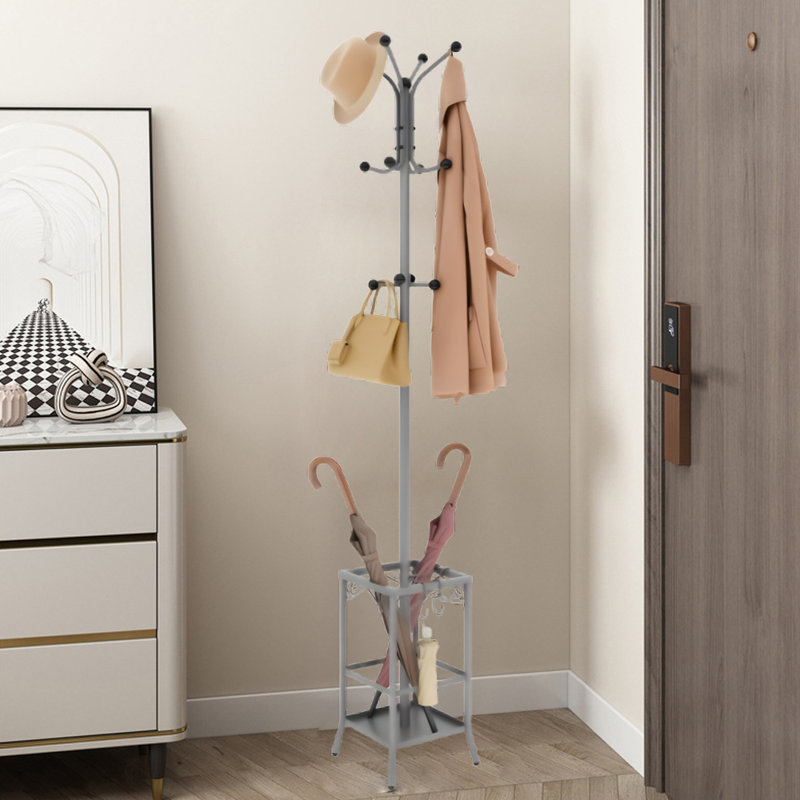 Portemanteau autoportant avec porte-parapluie, Gris