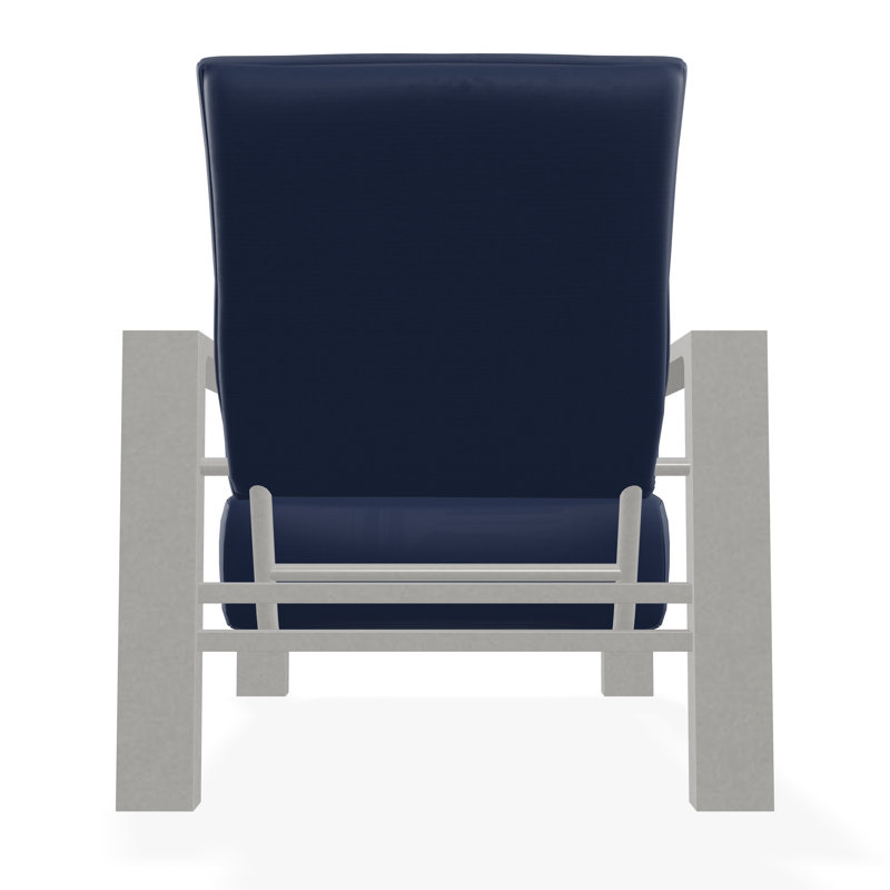 Larssen Outdoor Lounge Chair, Snow, Canvas Navy Sunbrella® Canvas