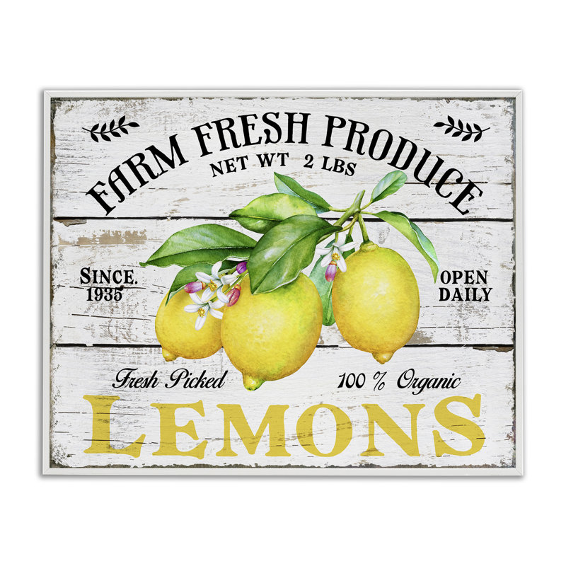 «Farm Fresh Produce», estampe numérique par Creatif Belle, H 11 po x l 14 po, Estampe numérique encadrée blanc bord de mer