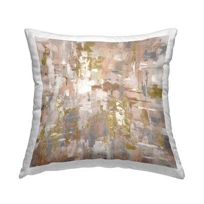 Abstract with Paint Streaks Decorative Printed Throw Pillow Design by Lorenzo Collective