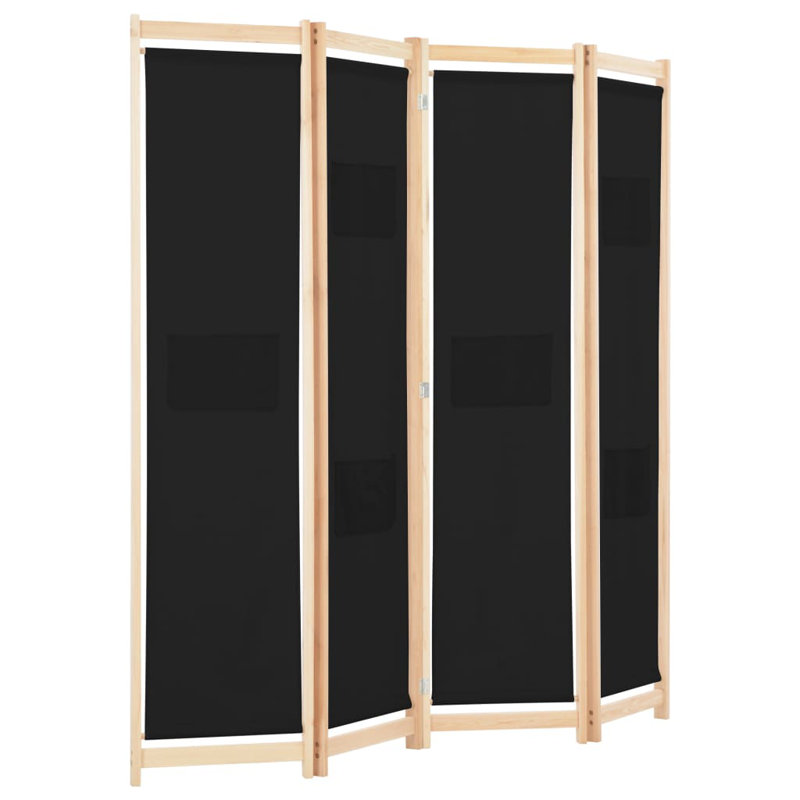 Rizzo 170cm H Folding Room Divider, 4, Black, 170 x 160cm