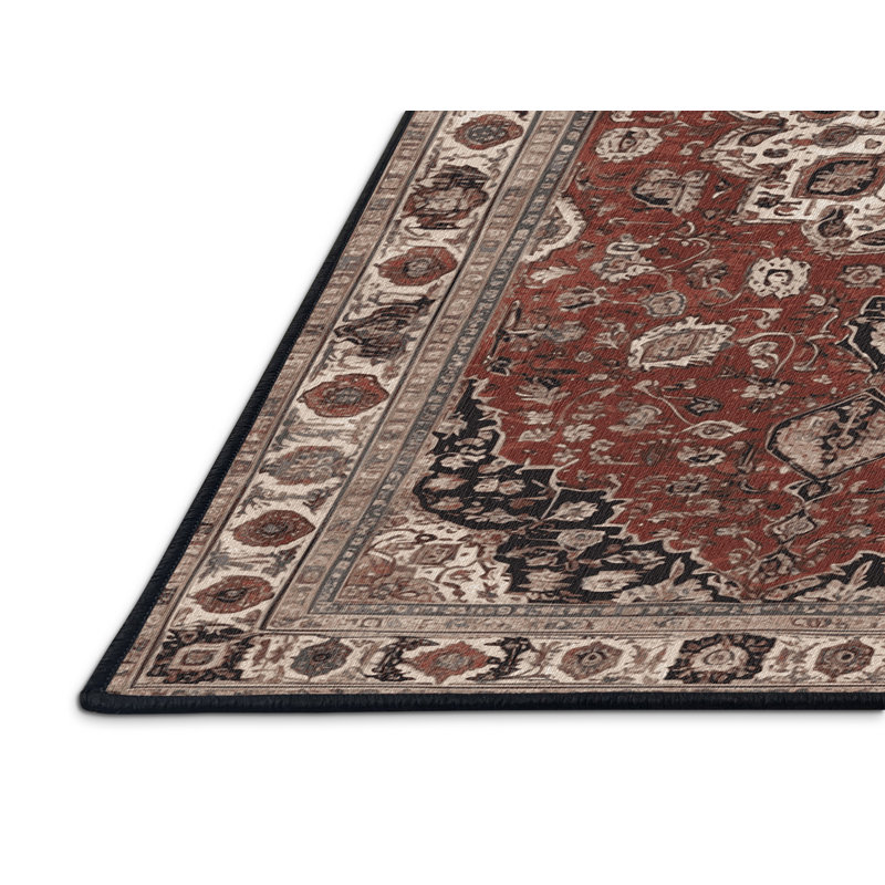 Tapis brun lavable à la machine, Rectangle de 5 pi x 8 pi