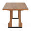  Table de salle à manger rectangulaire 63 po avec plateau en bois massif et base à double piédestal-1415481240