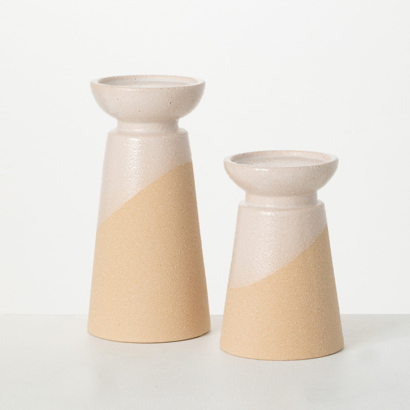 Porte-bougie colonne de poterie Valdes
