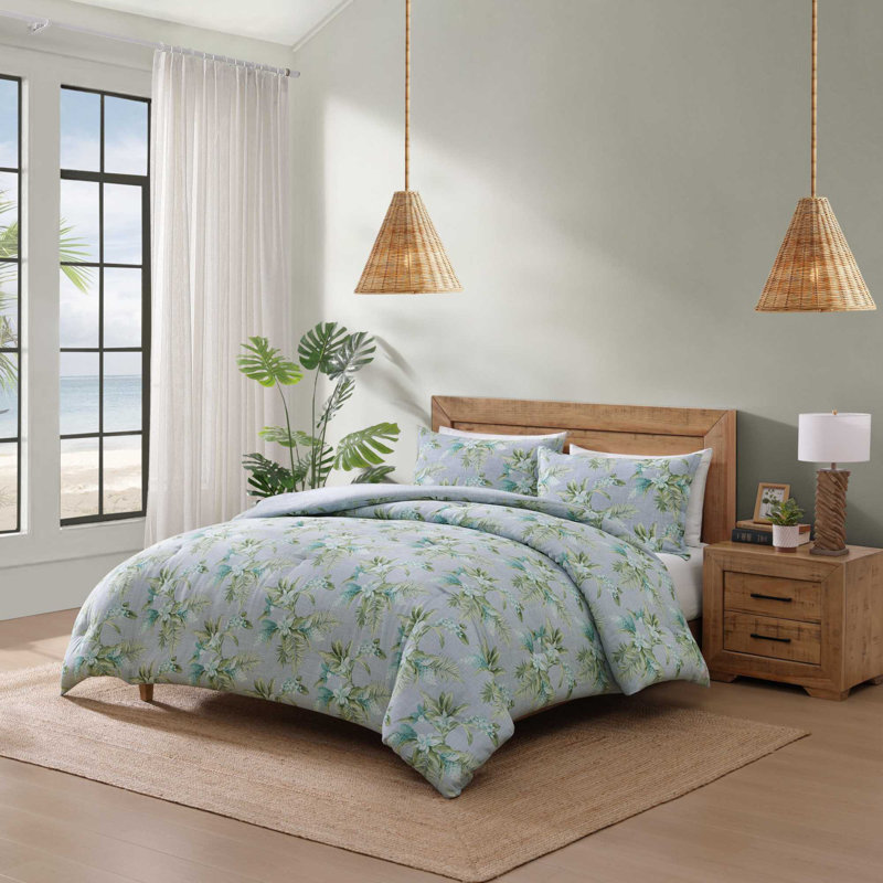 Ensemble d'édredon en coton Tommy Bahama, Édredon pour grand lit + 2 taies décoratives
