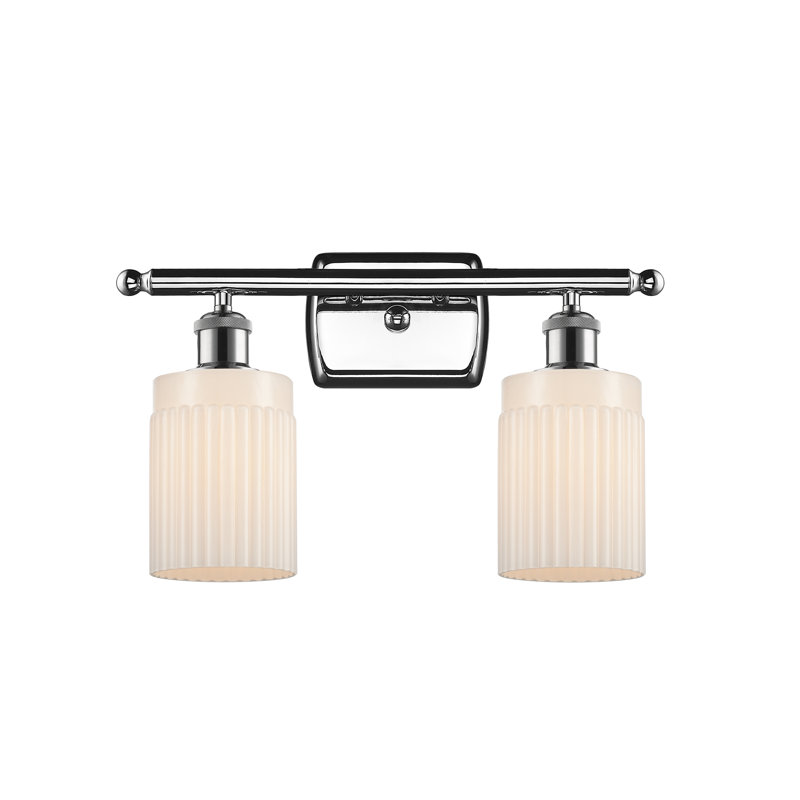 Éclairage pour meuble-lavabo à intensité variable 2 lumières Kamena, Blanc mat, Chrome poli, Ampoule non incluse