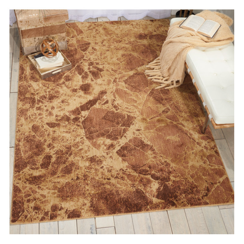 Tapis café au lait à motif abstrait Alton, Rectangle 7 pi 9 po x 10 pi 10 po