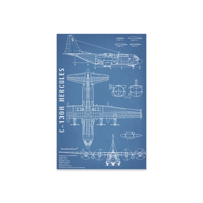 Plan d'avion C-130 Hercules - Portrait imprimé sur verre acrylique