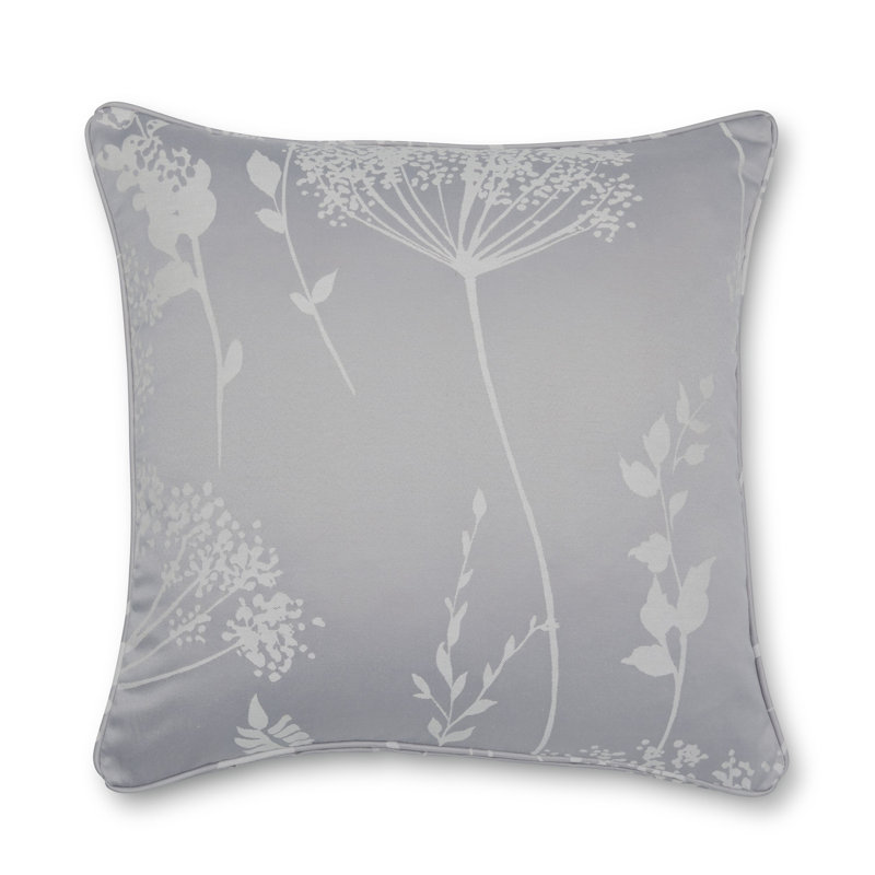 Meadowsweet Floral Jacquard Cushion, Silver