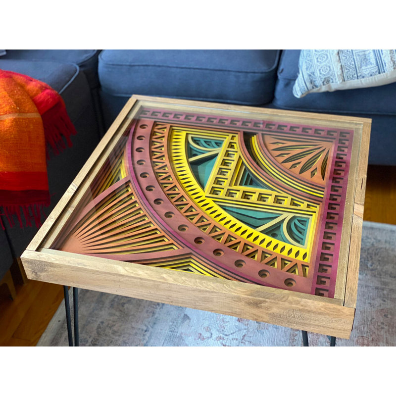 Table basse 4 pieds Iasmina, Rouge