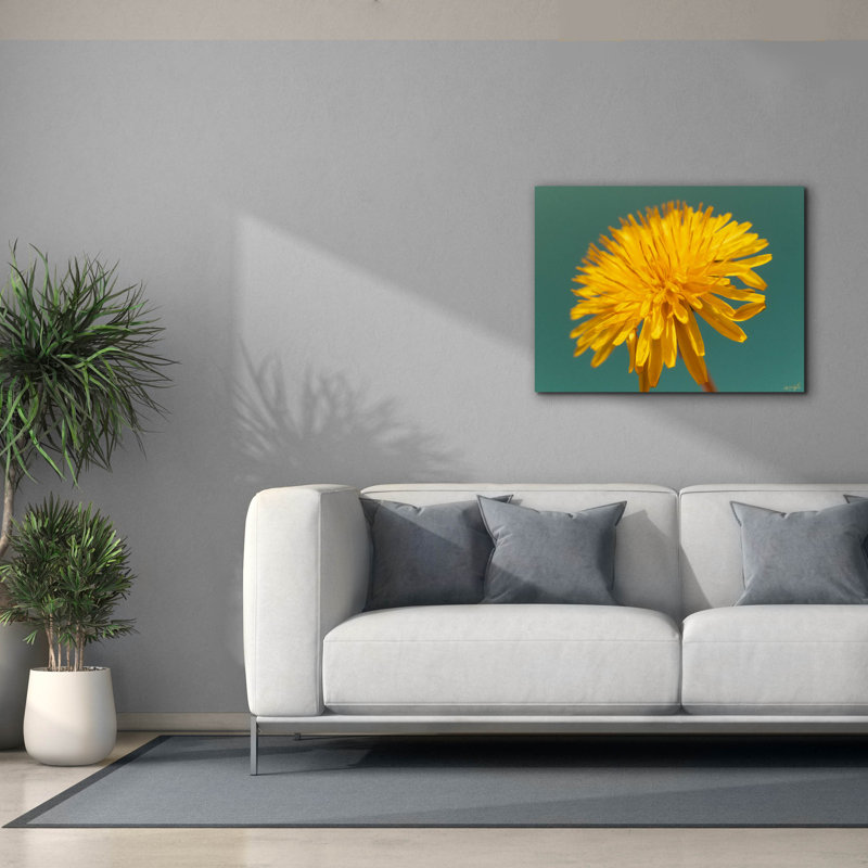 "Epic Graffiti" Yellow Micro Sun Floral 1 "par Life BeautifuLEE, art mural sur toile, 34 po x 26 po, H 26 po x l 34 po