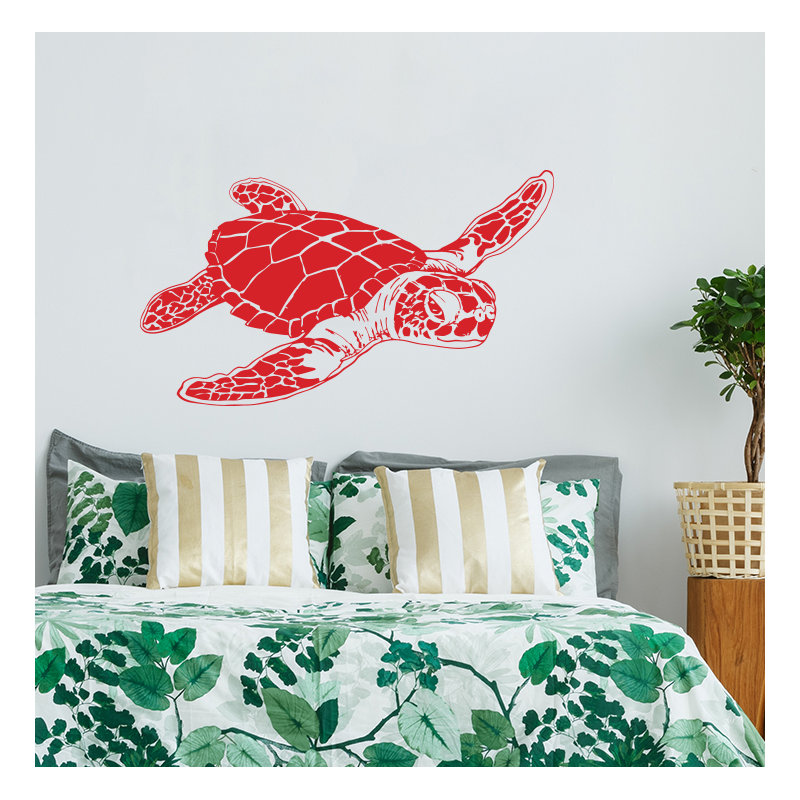 Décalcomanie murale tortue de mer, Rouge