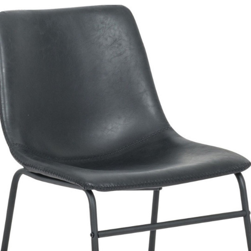 Ensemble de 2 chaises d'appoint de salle à manger modernes en similicuir - cadre rembourré en métal de 19 po de hauteur pour la cuisine ou le bureau