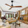 Sofucor Kemp 52" 3-Solid Wood Blade Classic Ceiling Fan with Remote Control and no Lights