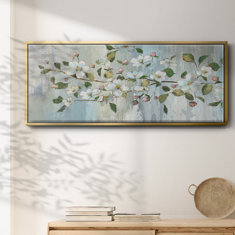 Painterly Blossoms - toile encadrée, H 20 po x l 50 po