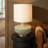 Textured Stoneware Table Lamp with Gold Base