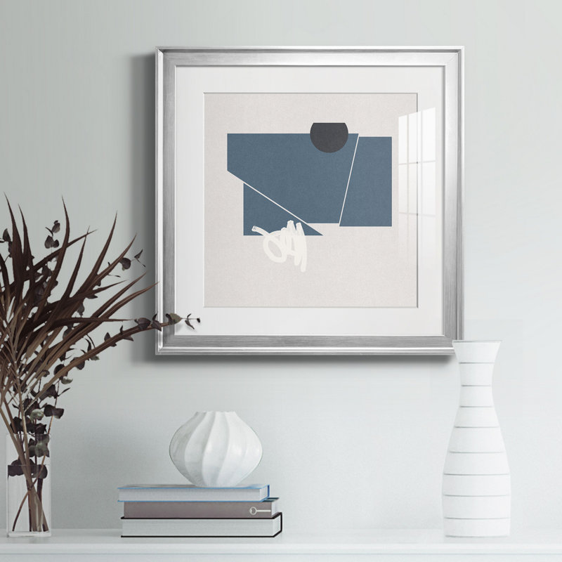 3_Impression encadrée en feutre bleu I-Premium - prête à être accrochée, Cadre argenté, H 22,5 po x l 22,5 po x P 1,5 po