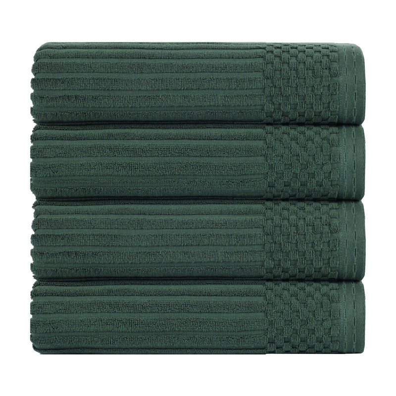 Collection de serviettes en coton Soho Spa, Ensemble de 4 serviettes de bain, Vert forêt