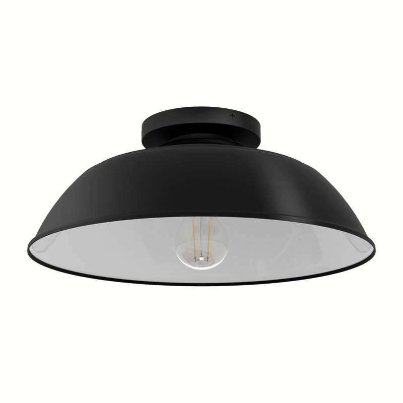 Hunter Mill Valley Rustic Modern Metal Dome Outdoor Medium Flush Mount