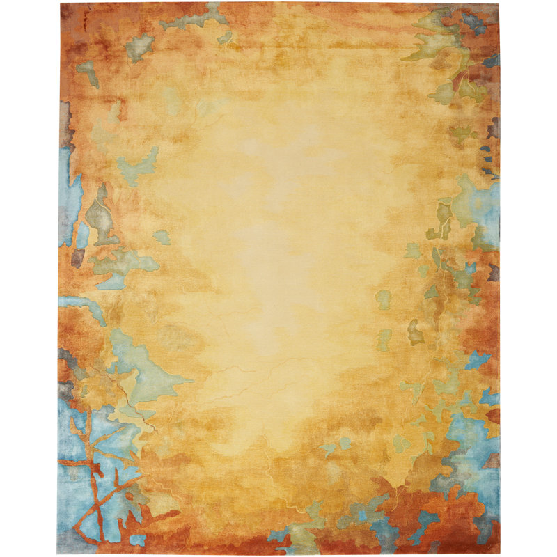 Prismatic   Gold/Multicolor Area Rug, Rectangle 2' x 3'