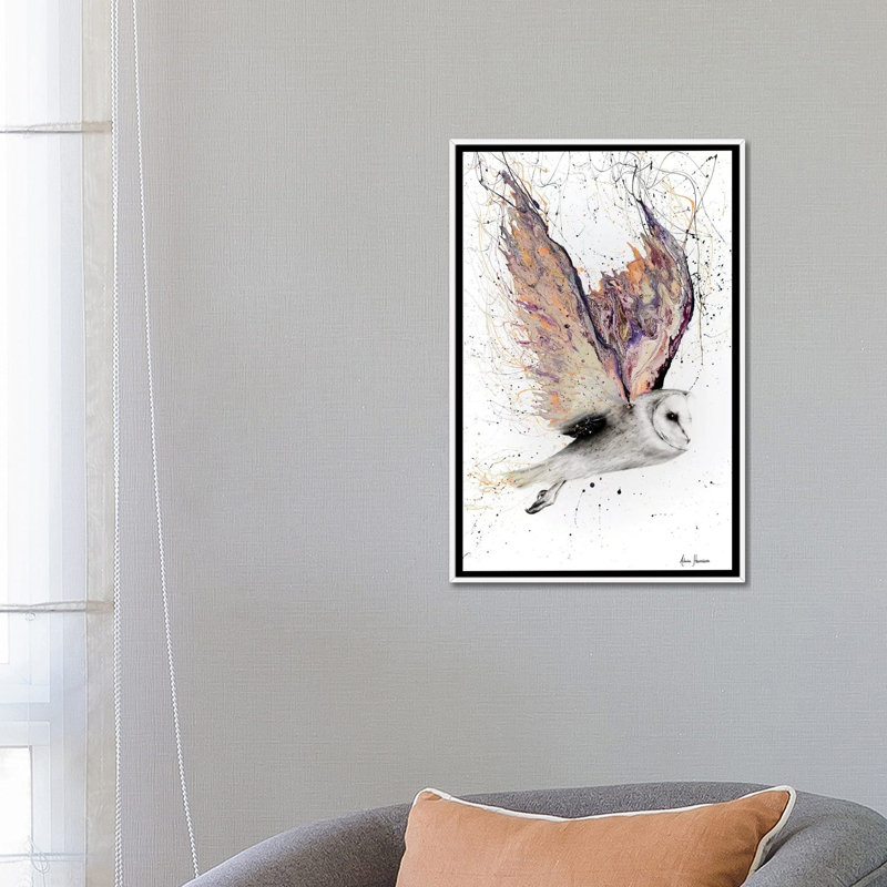 «Heart Winged Owl» par Ashvin Harrison - impression, Aucun mat, H 26 po x l 18 po x 1,5 po, Toile blanche encadrée
