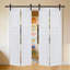 Double panneau à 2 panneaux 96 po x 48 po Doubel Porte de grange coulissante en bois de noyer blanc avec ensemble de quincaillerie-131128613-131128616