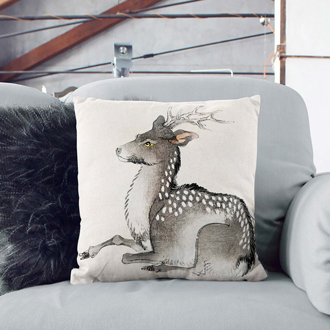 Elk by Kono Bairei Cushion with Filling