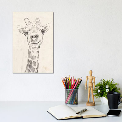 Giraffe Portrait I by Jennifer Goldberger - Wrapped Canvas Painting