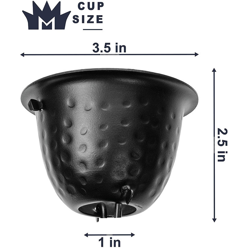 Black Hammered Aluminum Rain Chain with Large Cups, 8.5 ft
