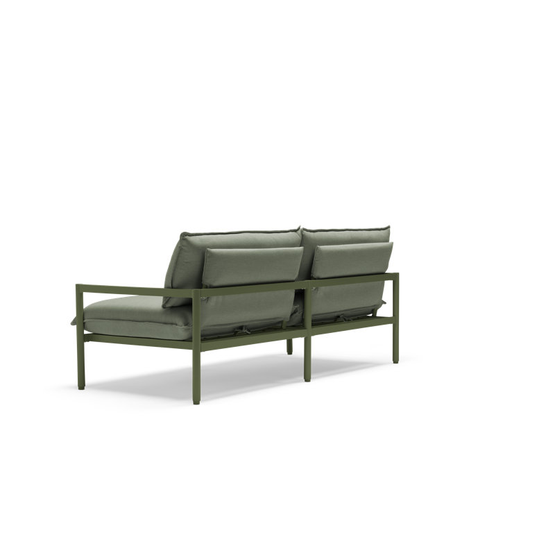 70.5'' Olive Aluminum Outdoor Loveseat with Sunbrella Cushions