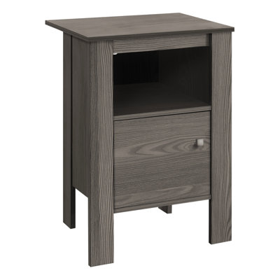 Accent Table, Side, End, Nightstand, Lamp, Storage, Living Room, Bedroom, Grey Laminate, Transitional