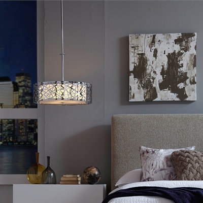 Colleen 3 - Light Dimmable Drum Chandelier
