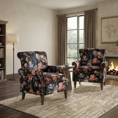 Asul 30'' W Traditional Upholstered Armchair with Nailhead Trim