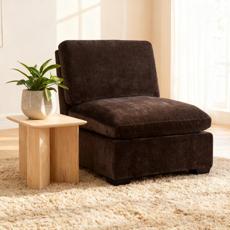 Chaise sans accoudoirs Modern, Marron foncé