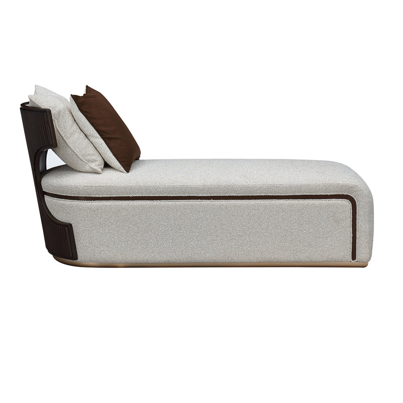 West Kensington Chaise - Buff/Seal Salt Caramel, Espresso Wood