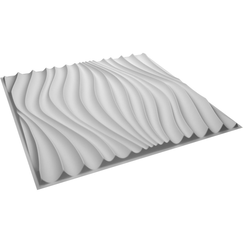 White 19 5/8"W x 19 5/8"H PVC 3D Wall Panel
