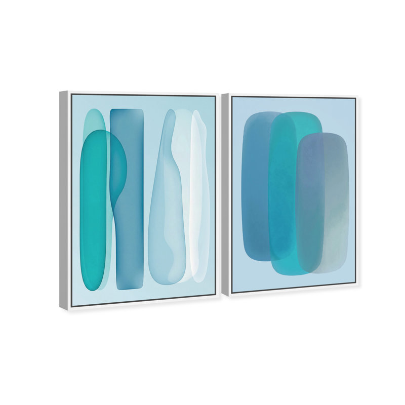 Glacier Gradients Set Set by Oliver Gal, 50"H x 34"W, White Floater Frame