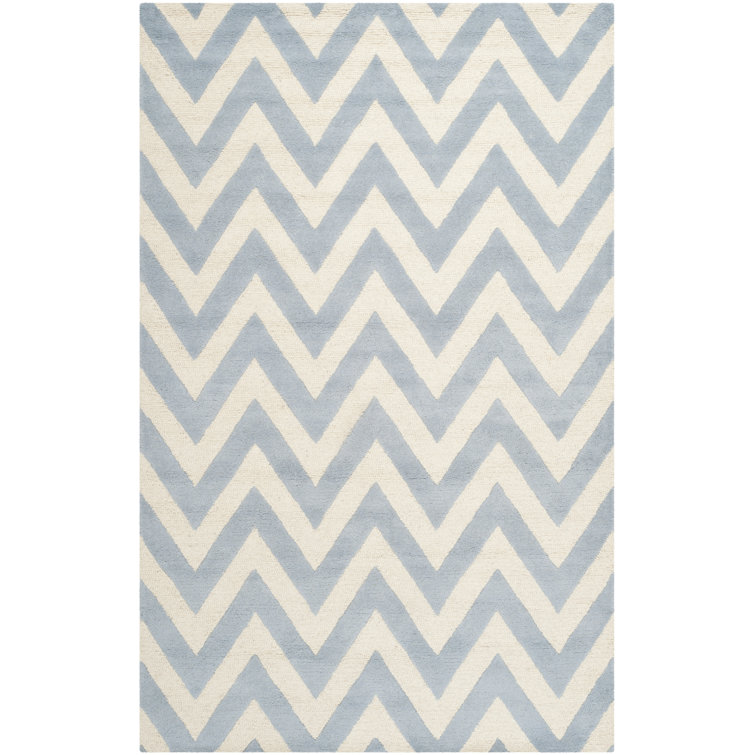 Nero Chevron Wool Hand Woven Area Rug