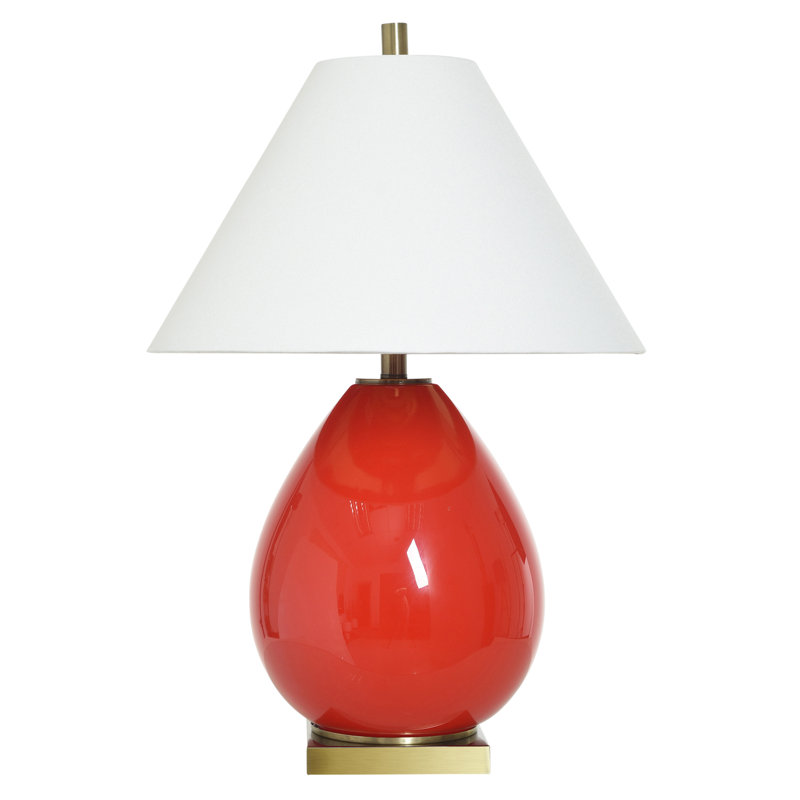 Dann Foley Lifestyle - Takeila - Glass Table Lamp - White Shade, Red