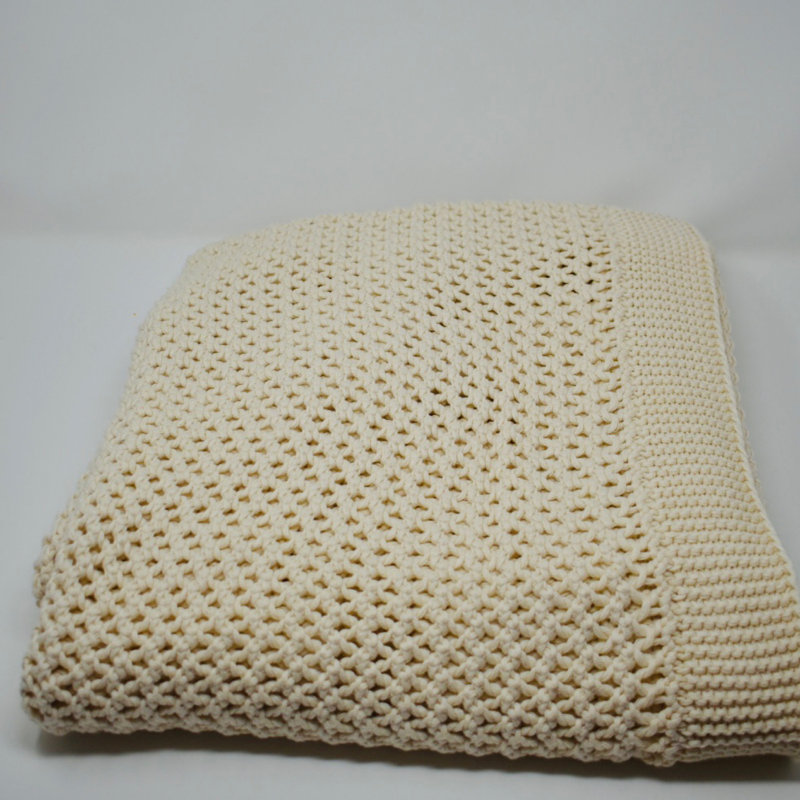 Knitted Throw Blanket, Natural