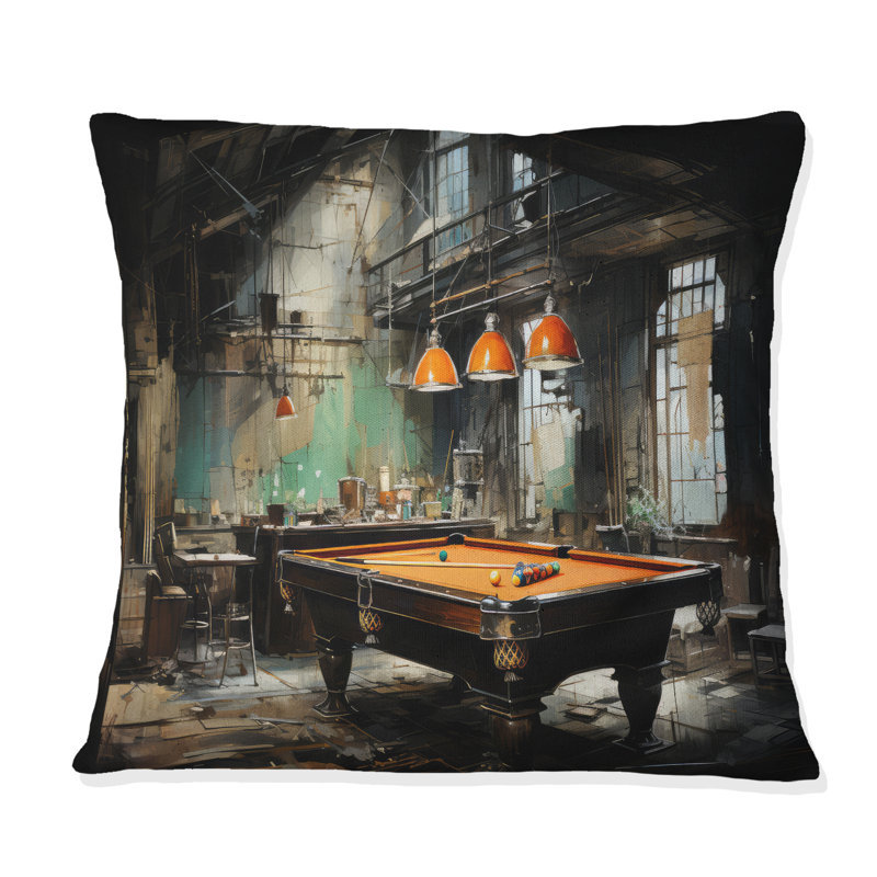 Coussin Billard Industrial Game III - Billiards, H 18 po x l 18 po, Carré