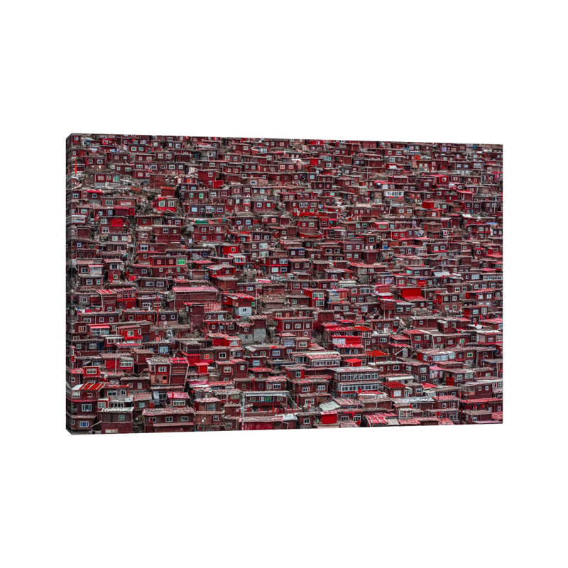 Red Houses by Ali Al-Jazeri - Wrapped Canvas Print, 20.32cm H x 30.48cm W x 1.91cm D