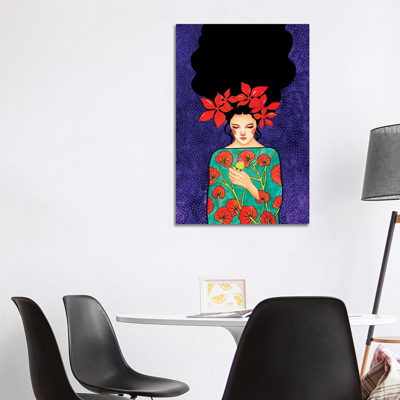 Impression d’art graphique avec tout mon amour par Hülya Özdemir, Pas de tapis, H 40 po x l 26 po x P 1,5 po, Toile tendue
