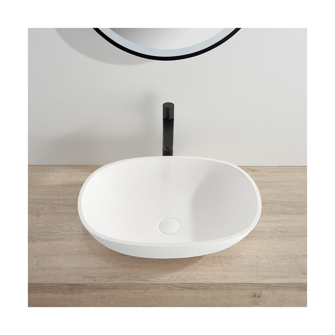 Brayden Studio 55mm L x 40mm W Natural Stone Oval Sink