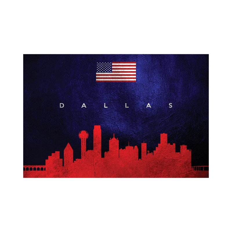 Dallas Texas Skyline 1 Piece Wrapped Canvas Wall Art, 30.48 cm H x 45.72 cm W