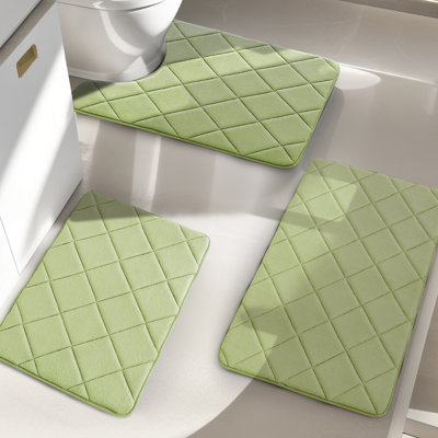 Tapis de bain avec mousse à mémoire de forme antidérapante (ensemble de 3)