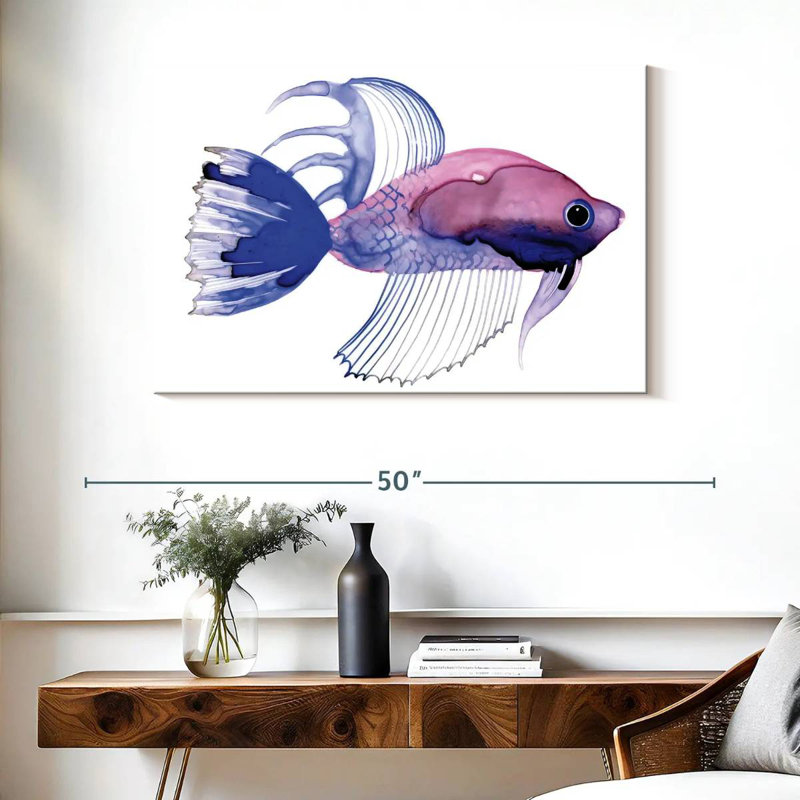 Purple Fish Mini, 26" H x 39" W